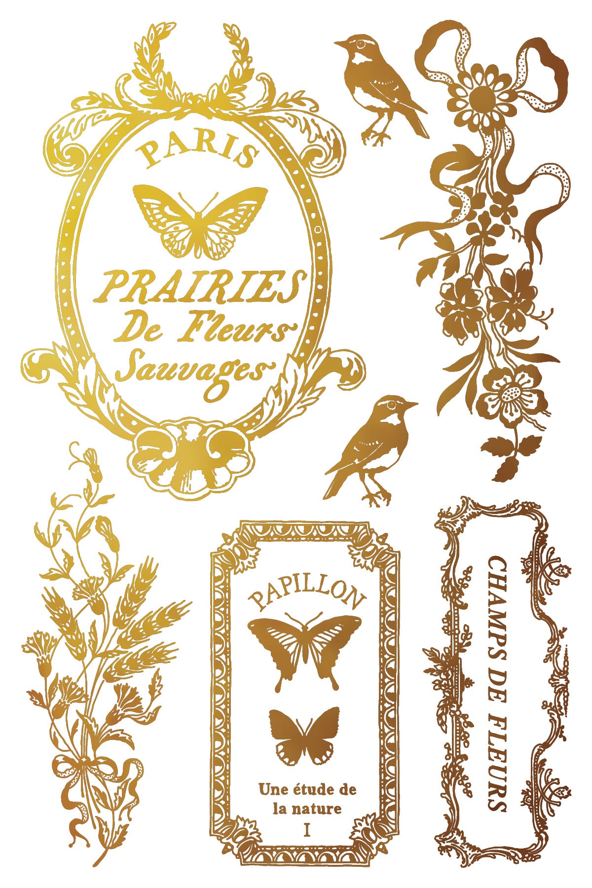 Papillon IOD 8x12 Silver & Gold Gilded Foil Transfer (8 Sheets)