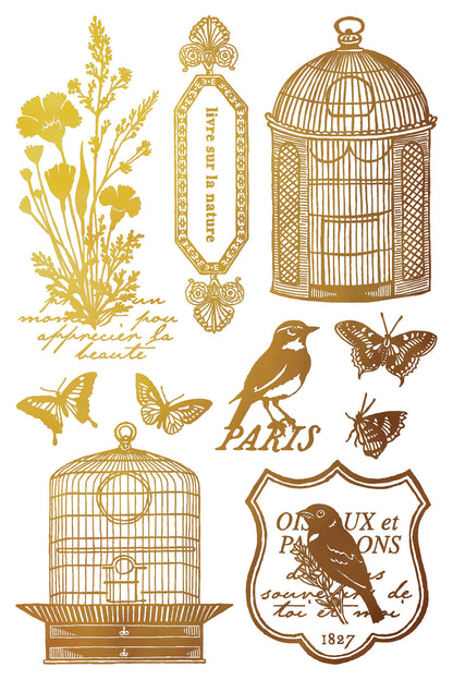 Papillon IOD 8x12 Silver & Gold Gilded Foil Transfer (8 Sheets)