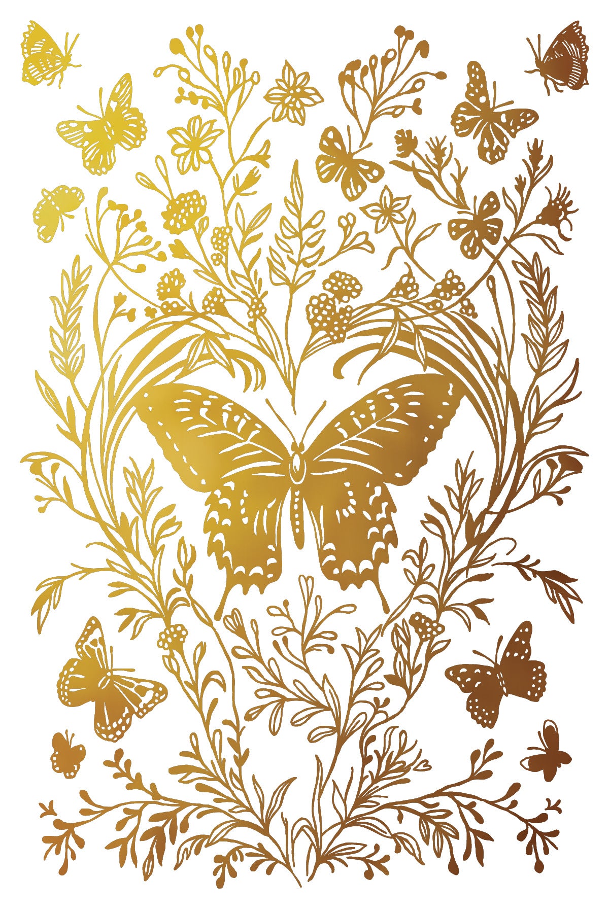 Papillon IOD 8x12 Silver & Gold Gilded Foil Transfer (8 Sheets)