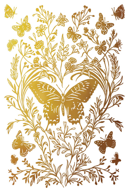 Papillon IOD 8x12 Silver & Gold Gilded Foil Transfer (8 Sheets)