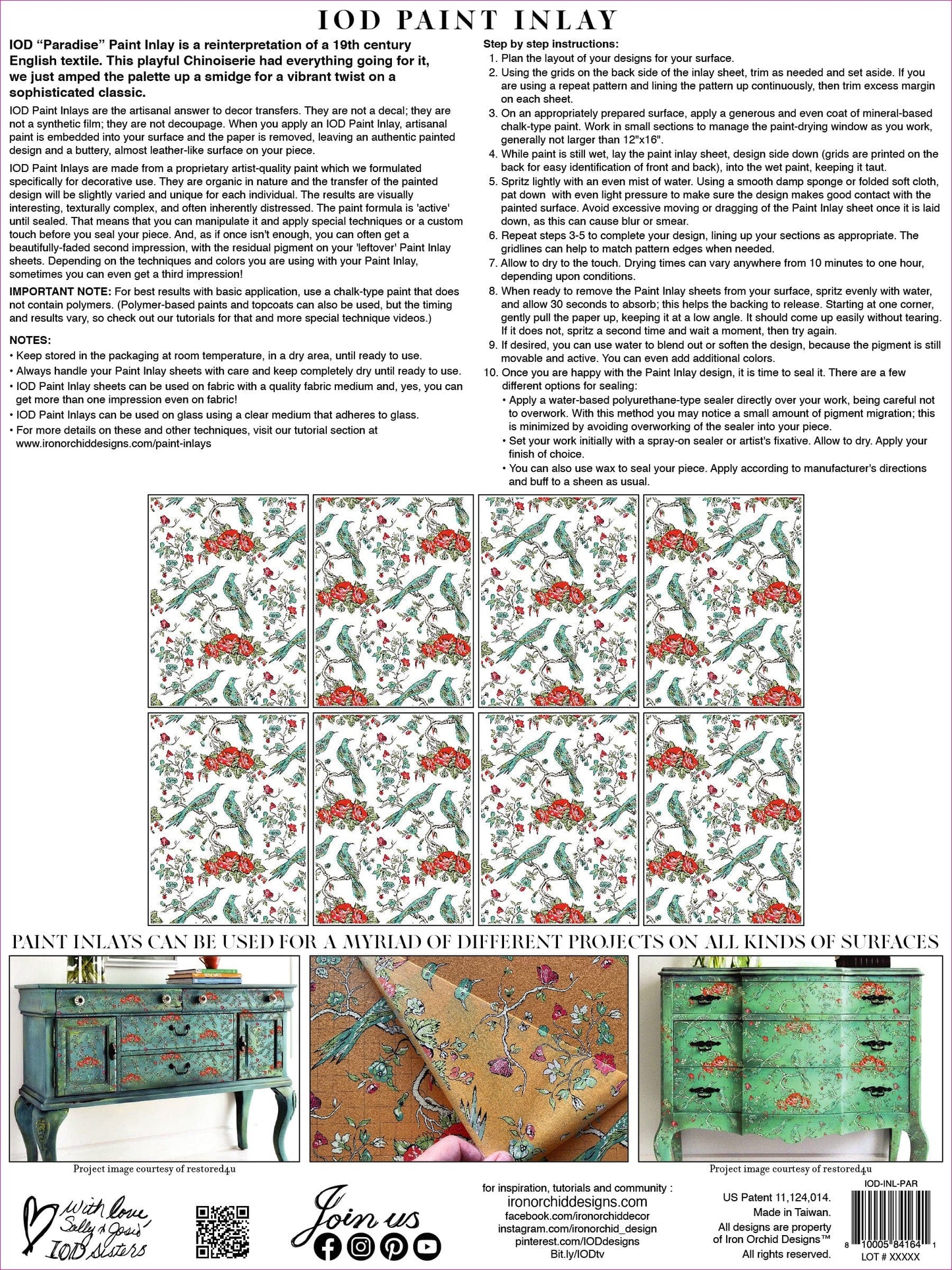 Locker61 Paint Inlay Paradise IOD Paint Inlay 12x16 (8 sheets)