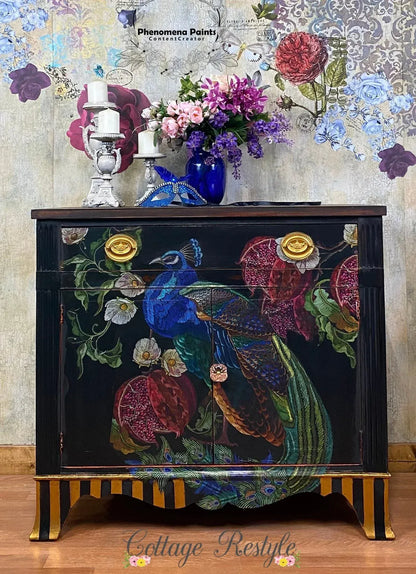 Mint By Michelle Decoupage Paper Peacock Mint A1 Size Large Decoupage Paper