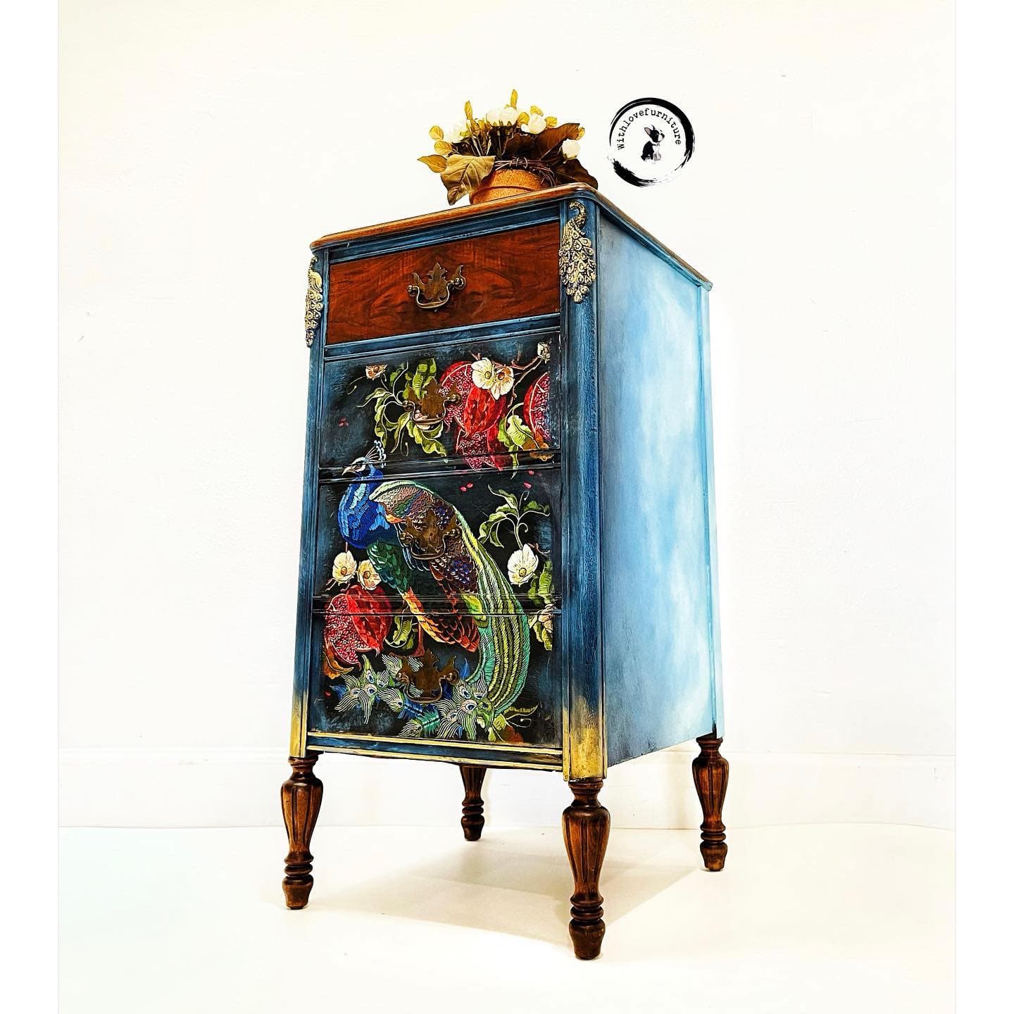 Mint By Michelle Decoupage Paper Peacock Mint A1 Size Large Decoupage Paper