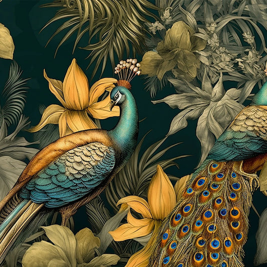 Peacock Pair - 23.4" x 33.1" A1 Size Decoupage Paper - Mint by Michelle