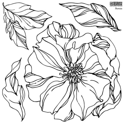 Peonies 12x12 IOD Stamp (2 Sheets)