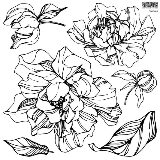 Peonies 12x12 IOD Stamp (2 Sheets)