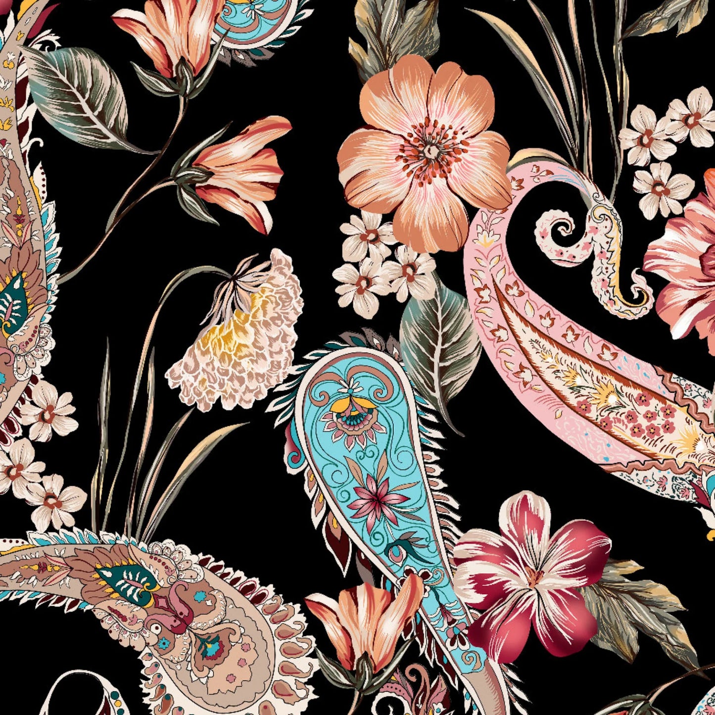 Pink Paisley - 23x33 Large A1 Size Decoupage Paper - Three Yellow Goats