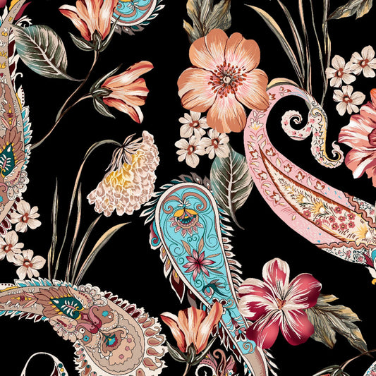 Pink Paisley - 23x33 Large A1 Size Decoupage Paper - Three Yellow Goats