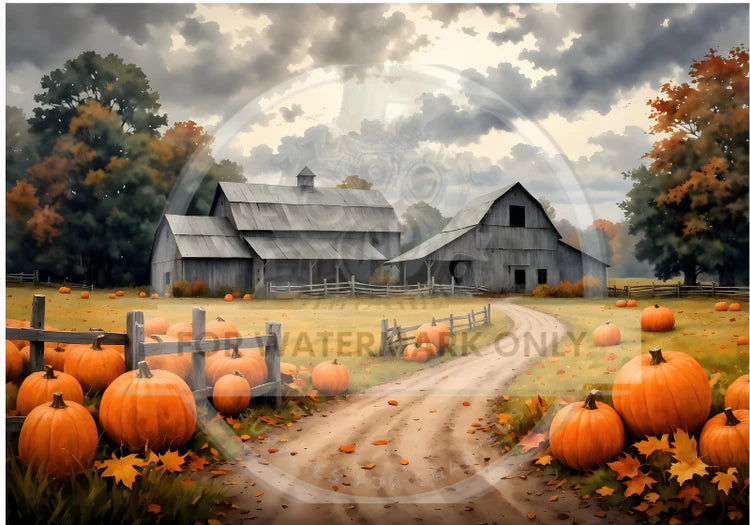 Pumpkin Patch Path Decoupage Rice Paper (DC5088)