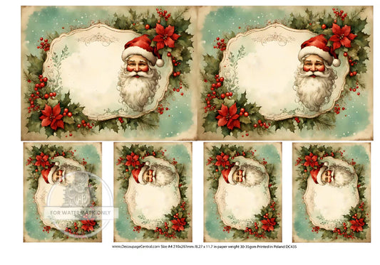Santa Multi Decoupage Rice Paper (DC435)