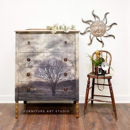 Sepia Tree Mint - 23.4" x 33.1" A1 Size Decoupage Paper - Mint by Michelle