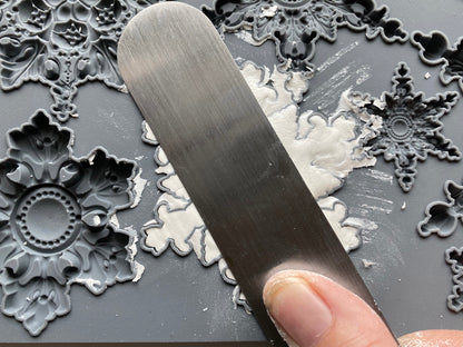 Snowflakes IOD Mould | 6x10 Detailed Snowflake Decor Mould by Iron Orchid Designs | Intricate Winter Christmas Silicone Casting Mould