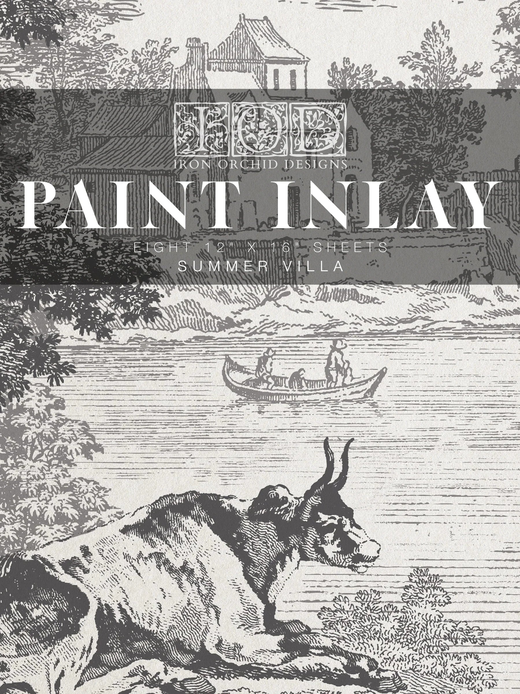 IOD Paint Inlay Summer Villa IOD Paint Inlay 12x16 (8 Sheets)