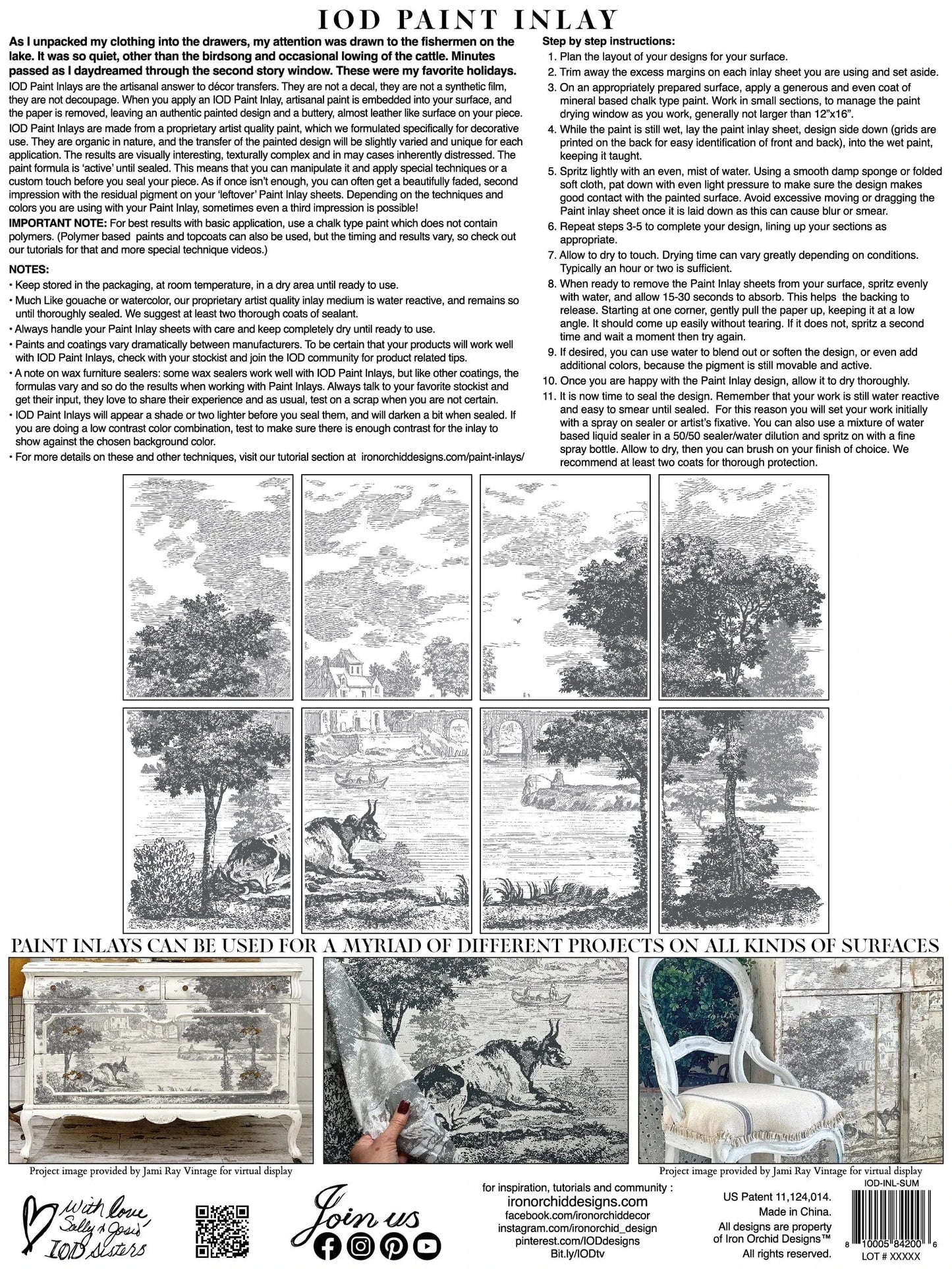 IOD Paint Inlay Summer Villa IOD Paint Inlay 12x16 (8 Sheets)