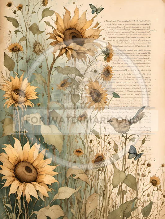 Sunflower Dreamin' Decoupage Rice Paper (R1316L)