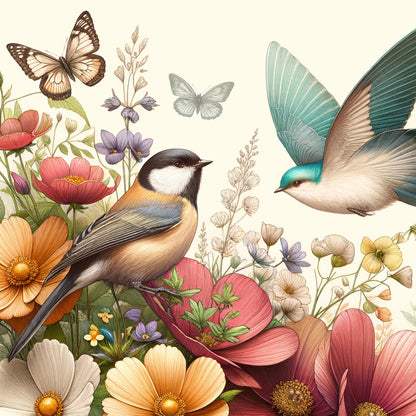 The Friendly Garden - 11.7 x 16.5 A3 Size Decoupage Paper - Mint by Michelle