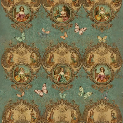 Versailles on Repeat - 23.4" x 33.1" A1 Size Decoupage Paper - Mint by Michelle