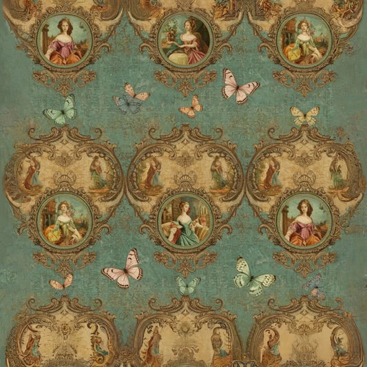 Versailles on Repeat - 23.4" x 33.1" A1 Size Decoupage Paper - Mint by Michelle