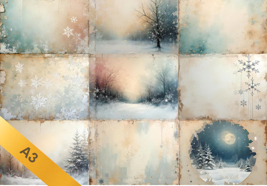 A3 Vintage Background Multi Decoupage Rice Paper (DC5054)