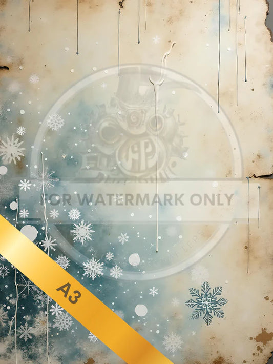 A3 Vintage Snowflake Background Decoupage Rice Paper (DC5053)