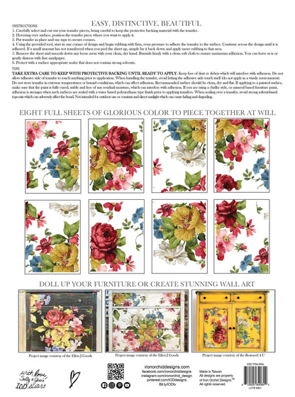 Wall Flower IOD Transfer 12x16 (8 Sheets)