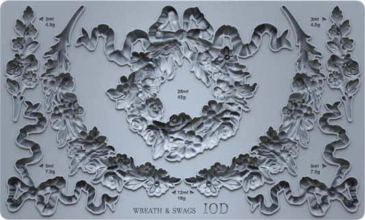 Wreath & Swags 6x10 IOD Mould