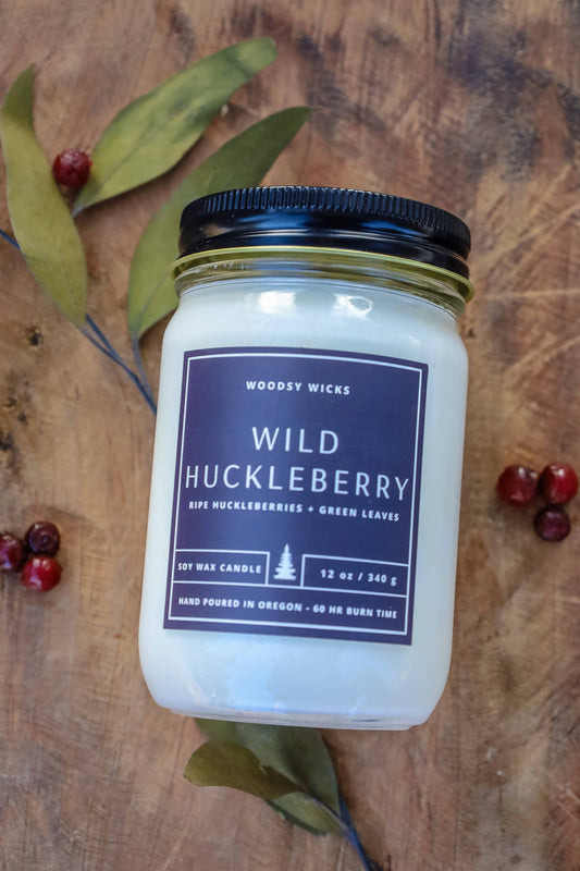 Wild Huckleberry Soy Wax Candle - Non-toxic- Hand Poured