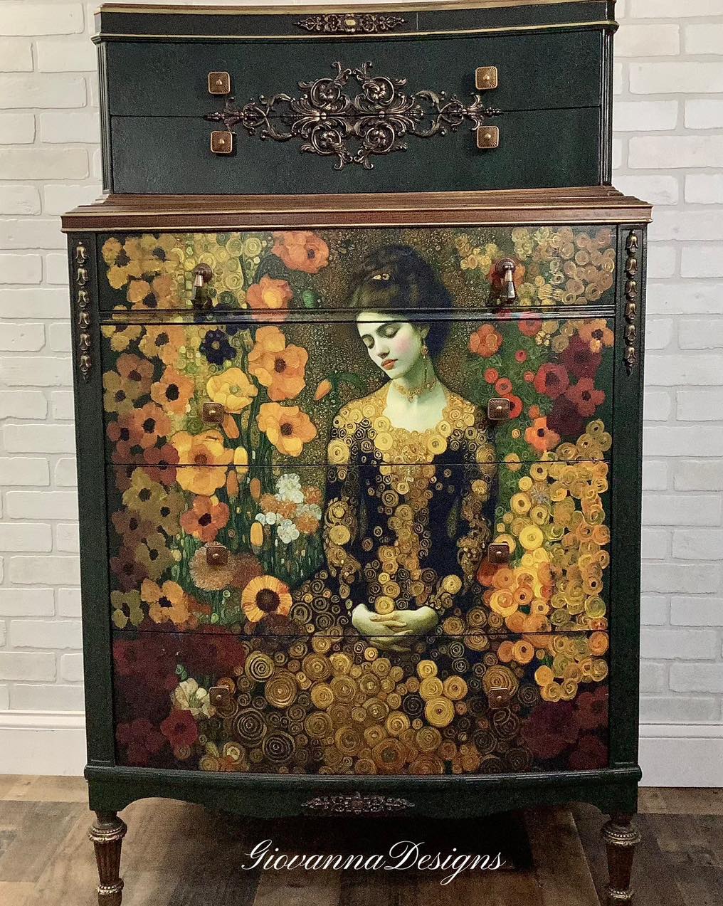 Bathed in Gold - 23.4" x 33.1" A1 Size Decoupage Paper - Mint by Michelle