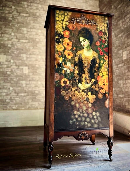 Bathed in Gold - 23.4" x 33.1" A1 Size Decoupage Paper - Mint by Michelle