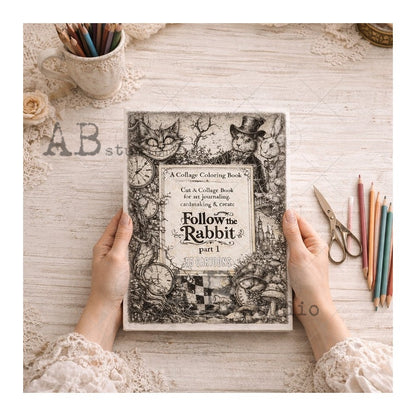 Follow the Rabbit Part 1 Cut & Collage Coloring Book