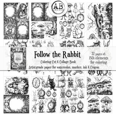 Follow the Rabbit Part 1 Cut & Collage Coloring Book