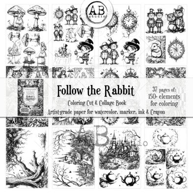 Follow the Rabbit Part 1 Cut & Collage Coloring Book