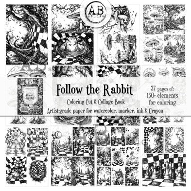 Follow the Rabbit Part 1 Cut & Collage Coloring Book