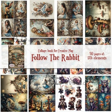 Follow the Rabbit Part 2 Cut & Collage Coloring Book