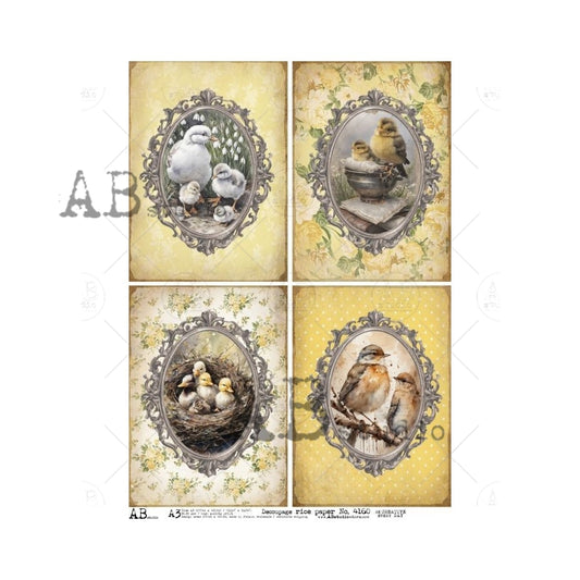 A3 Gilded Nestlings Rice Paper (AB Studio ID-4160)