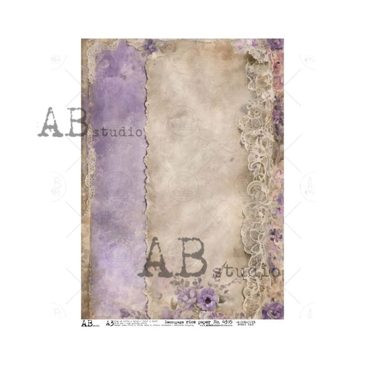 A3 Lavender & Lace Rice Paper (AB Studio ID-4395)