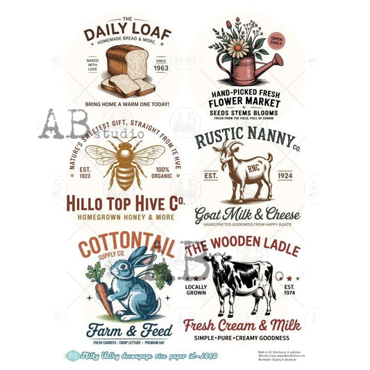 A4 Farmstead Market Collection Rice Paper (Milky Valley ID-1060)