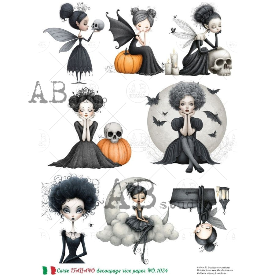 A4 Midnight Gothic Fairies (Carte Italiano NO. 1034)