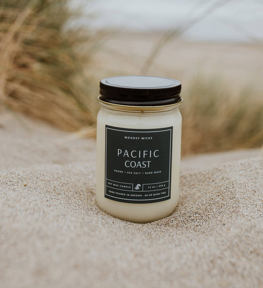Pacific Coast Candle - Soy Wax - 12oz Oregon Washington Cali