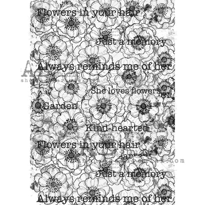 A4 Gold Sunflower Vellum Decoupage Paper (0413)