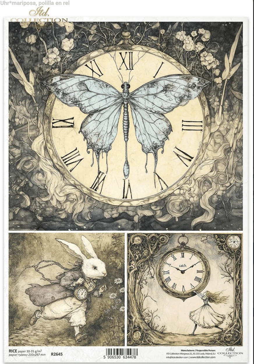A4 Wings of Time Decoupage Rice Paper (ITD No. R2645)