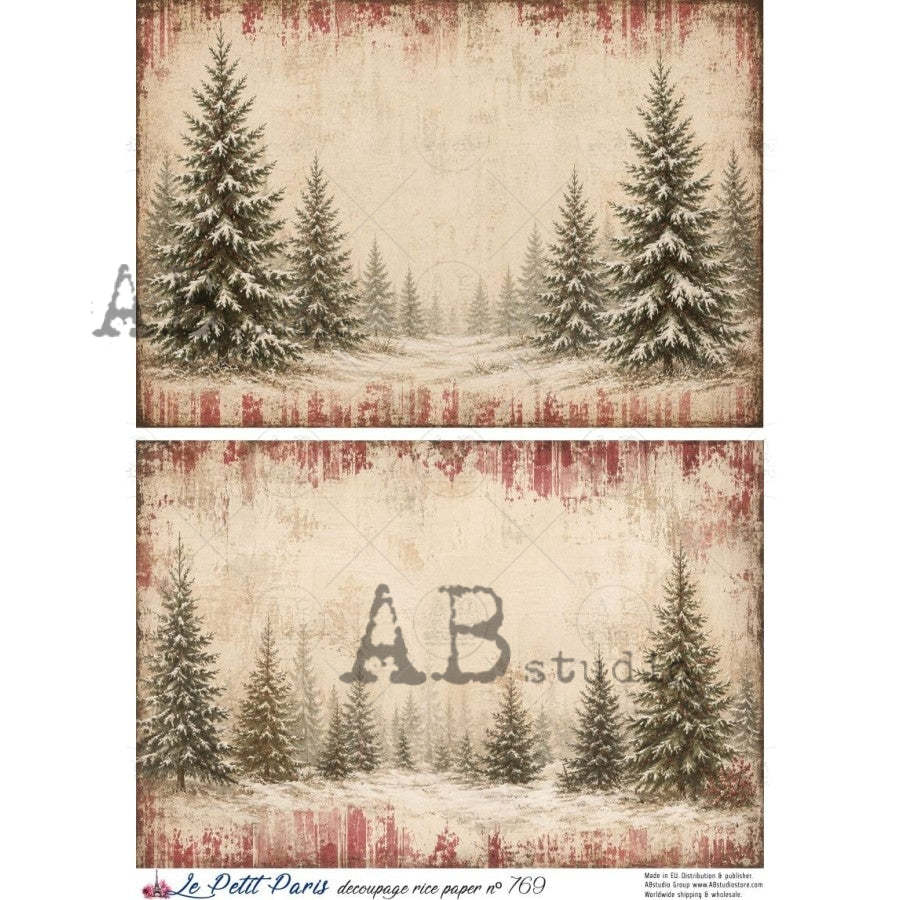 A4 Snowy Evergreen Forest (Le Petit Paris No 769)