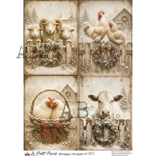 A4 Christmas on the Farm (Le Petit Paris No 813)