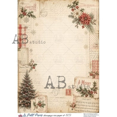 A4 Vintage Christmas Ledger (Le Petit Paris No 829)