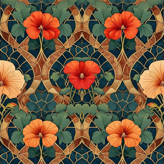 Stained Glass Blossom - 23.4" x 33.1" A1 Size Decoupage Paper - Mint by Michelle