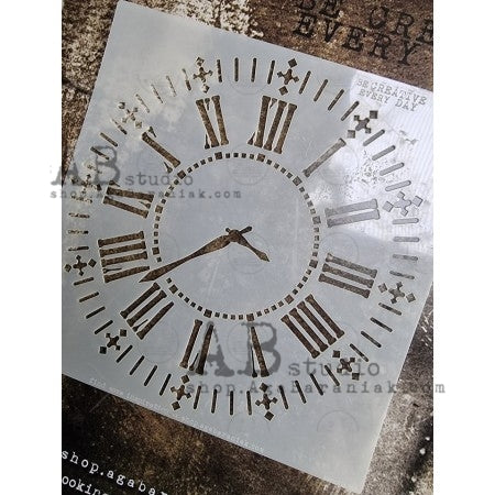 Clock - 6x6 Stencil - ID-368