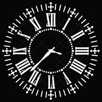 Clock - 6x6 Stencil - ID-368