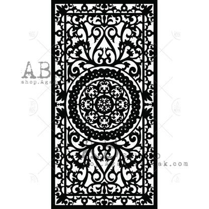 Baroque Medallion Panel - 6x9.5 Stencil - ID-148