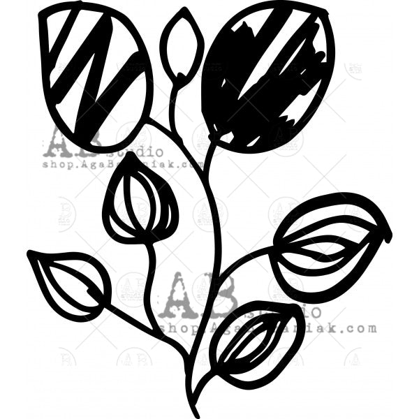 Mixed Media Branch - 8x7 Stencil - ID-165