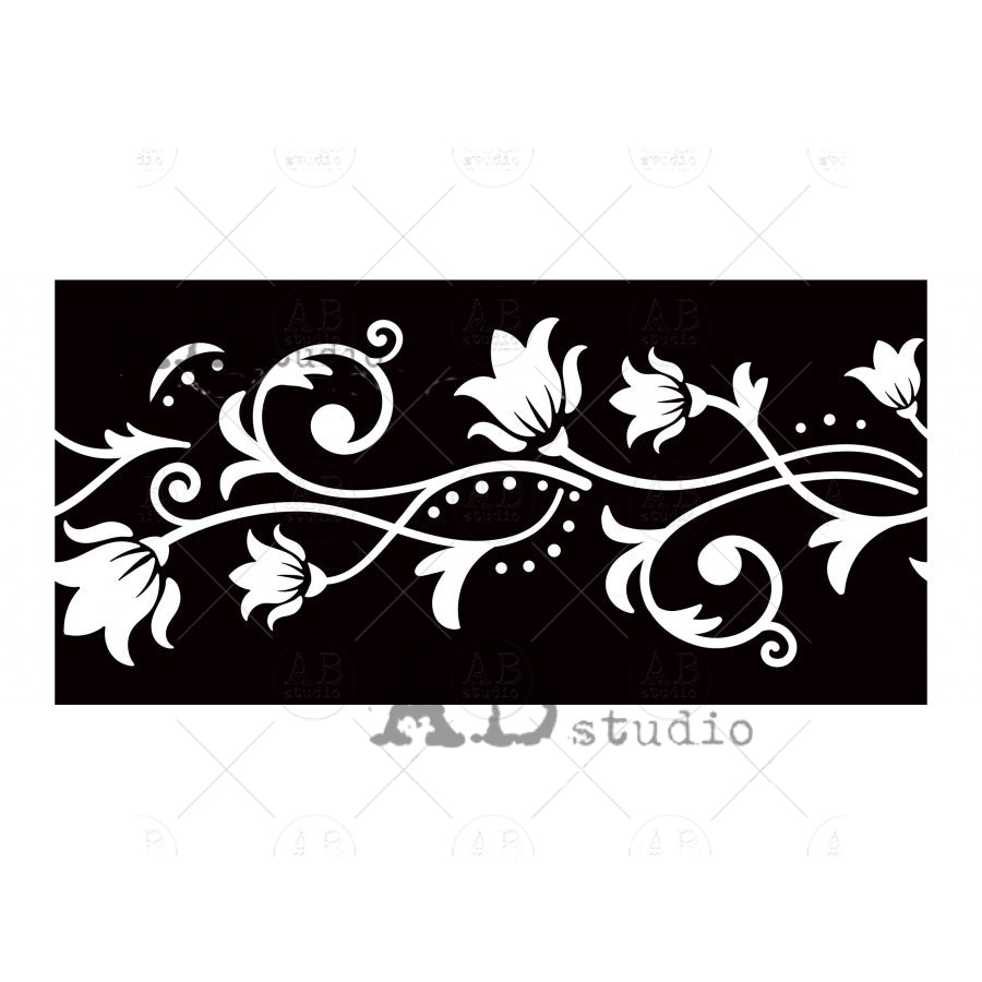 Floral Border - 11x5 Stencil - ID-501